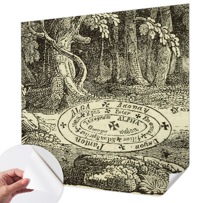 Foto behang voor de keuken met een ontwerp van een magische cirkel