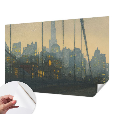 Zelfklevende behangsticker met een avondpanorama