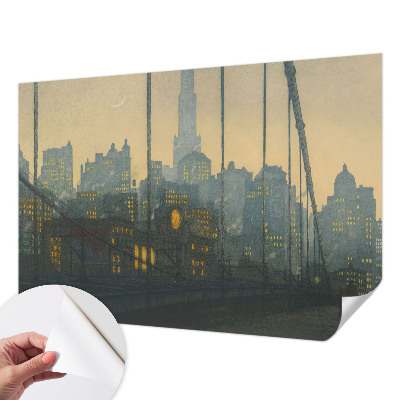 Zelfklevende behangsticker met een avondpanorama