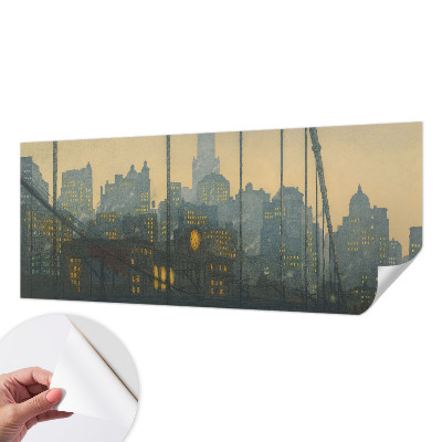Zelfklevende behangsticker met een avondpanorama