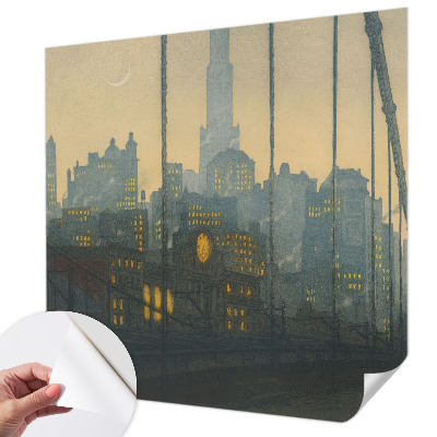 Zelfklevende behangsticker met een avondpanorama