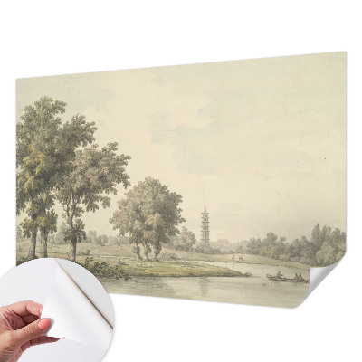 3D fotobehang met een rustig parkmotief