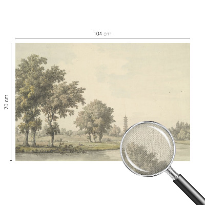 3D fotobehang Een rustig park