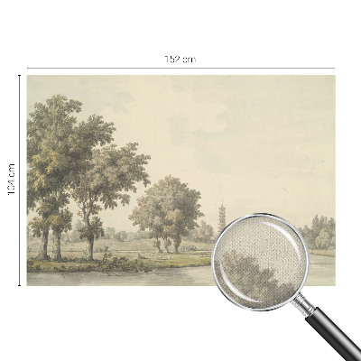 3D fotobehang Een rustig park