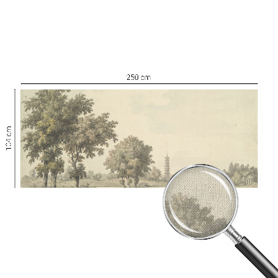 3D fotobehang Een rustig park