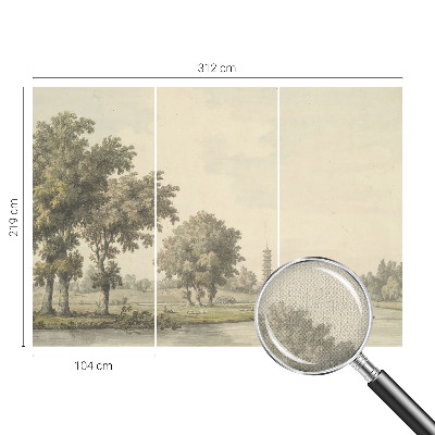 3D fotobehang Een rustig park