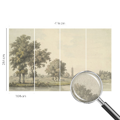 3D fotobehang Een rustig park