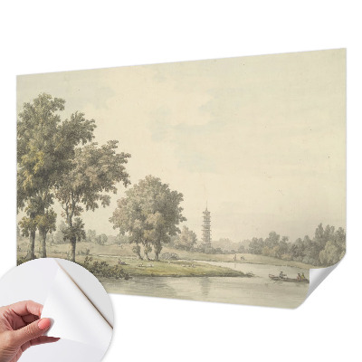 3D fotobehang met een rustig parkmotief