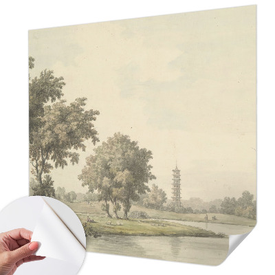 3D fotobehang met een rustig parkmotief