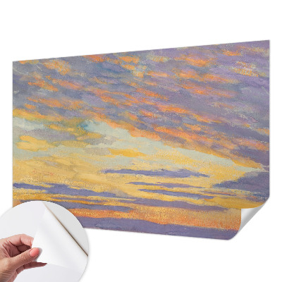 Zelfklevend fotobehang op maat met een pastelkleurige hemel