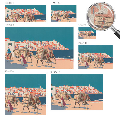 3D fotobehang met een kamelenkaravaan als motief