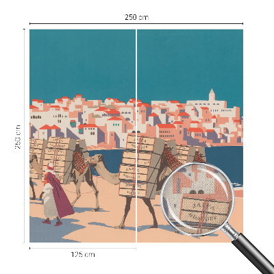 3D fotobehang Kamelenkaravaan