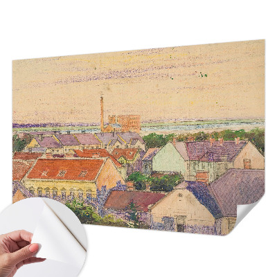 Foto behang voor de kinderkamer met een print van stedelijke daken