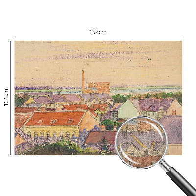 Foto behang voor de kinderkamer met een print van stedelijke daken