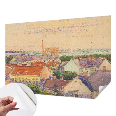 Foto behang voor de kinderkamer met een print van stedelijke daken
