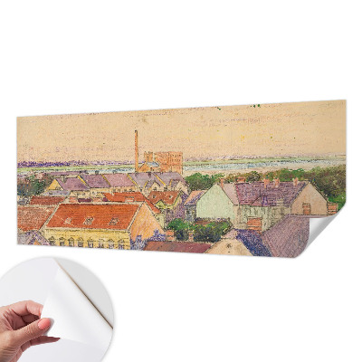 Foto behang voor de kinderkamer met een print van stedelijke daken