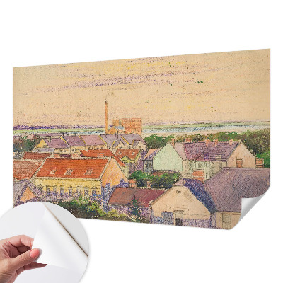 Foto behang voor de kinderkamer met een print van stedelijke daken