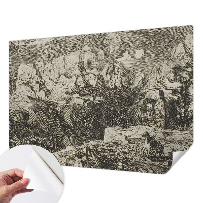 Fotobehang voor kinderkamer met berglandschap als decoratie