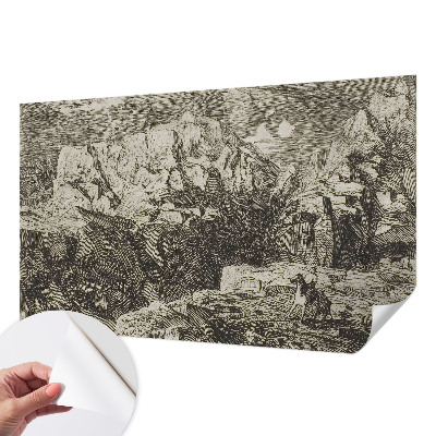 Fotobehang voor kinderkamer met berglandschap als decoratie