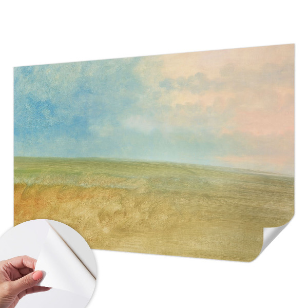 Fotobehang tienerkamer in pasteltinten met geometrische vlakken
