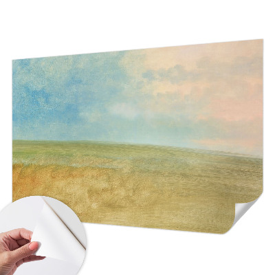 Fotobehang tienerkamer in pasteltinten met geometrische vlakken