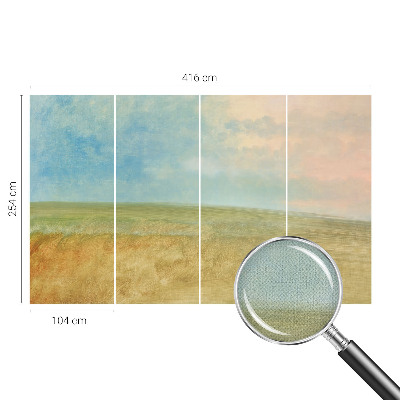 Fotobehang tienerkamer in pasteltinten met geometrische vlakken