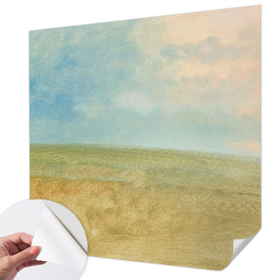 Fotobehang tienerkamer in pasteltinten met geometrische vlakken