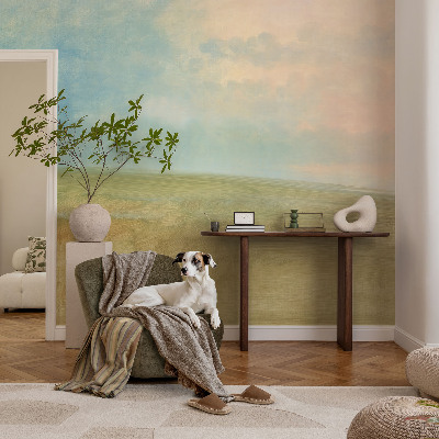 Fotobehang tienerkamer Pastelkleurige velden