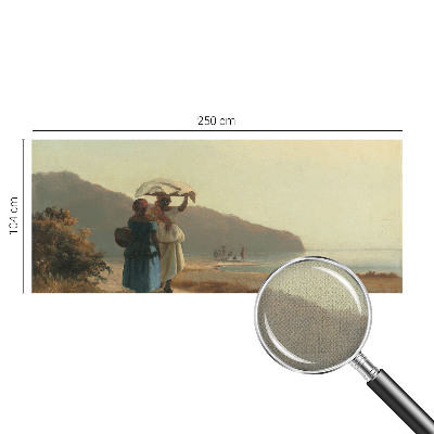 Foto behang voor de keuken met een print van een kustwandeling