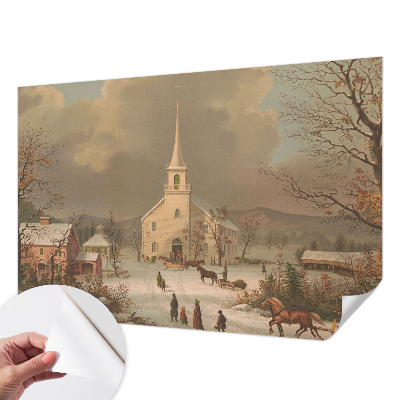 Zelfklevend fotobehang op maat met winterlandschap als motief