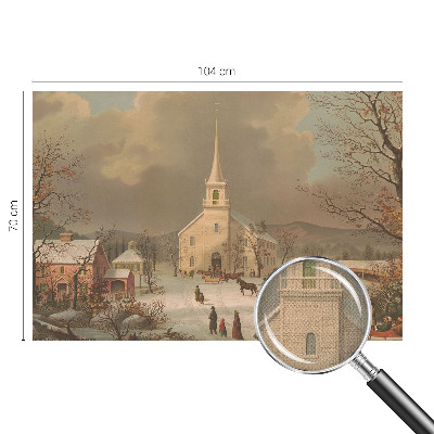 Zelfklevend fotobehang op maat Winterlandschap