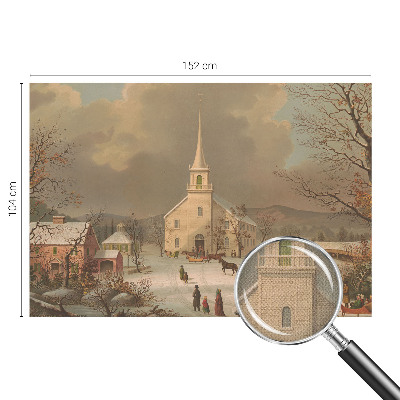 Zelfklevend fotobehang op maat Winterlandschap