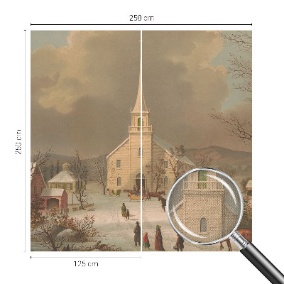 Zelfklevend fotobehang op maat Winterlandschap