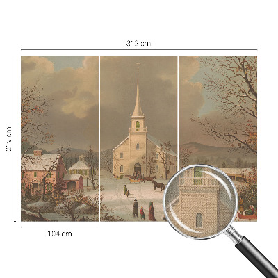 Zelfklevend fotobehang op maat Winterlandschap