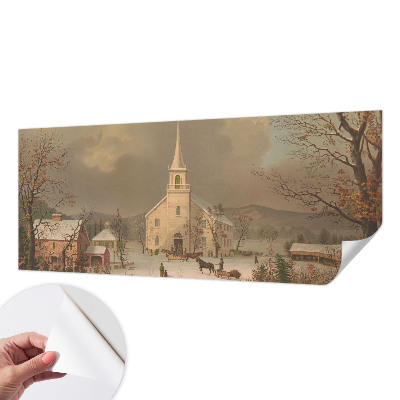 Zelfklevend fotobehang op maat met winterlandschap als motief