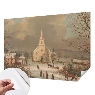 Zelfklevend fotobehang op maat met winterlandschap als motief