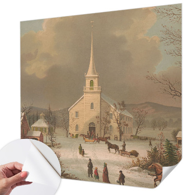 Zelfklevend fotobehang op maat met winterlandschap als motief