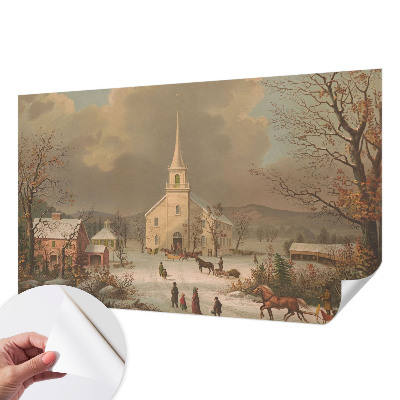 Zelfklevend fotobehang op maat met winterlandschap als motief