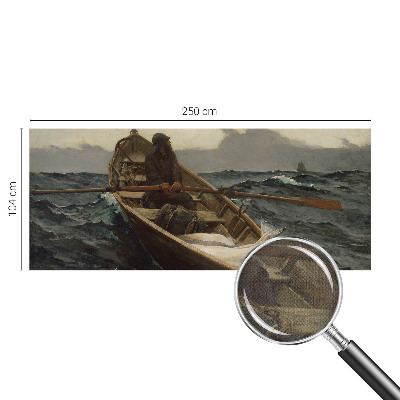 Zelfklevende behangsticker met een afbeelding van een visser op zee