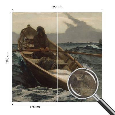 Zelfklevende behangsticker met een afbeelding van een visser op zee