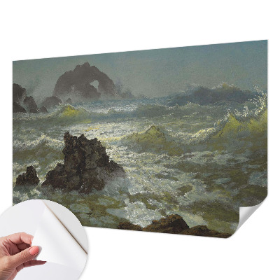 3D fotobehang met een afbeelding van een stormachtige zee