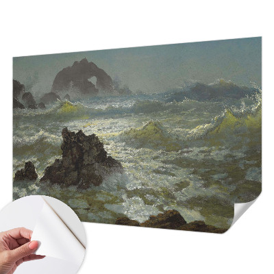 3D fotobehang met een afbeelding van een stormachtige zee