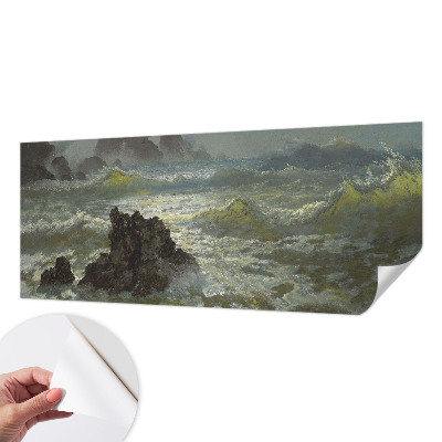 3D fotobehang met een afbeelding van een stormachtige zee