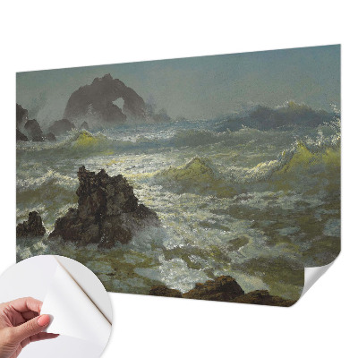 3D fotobehang met een afbeelding van een stormachtige zee