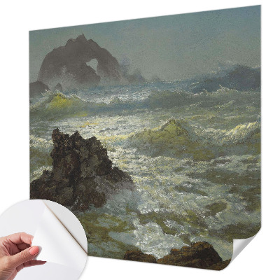 3D fotobehang met een afbeelding van een stormachtige zee