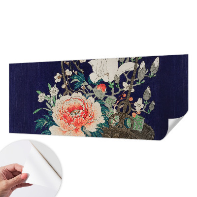 Fotobehang voor kinderkamer met een print van een bloemenmand