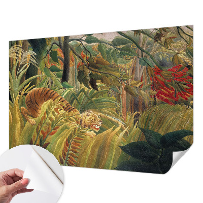 Fotobehang tienerkamer met een exotische tijgerprint