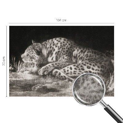 Foto behang voor de keuken met een rustende luipaardprint