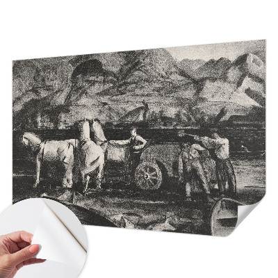 Fotobehang zelfklevend met een dorpsscène