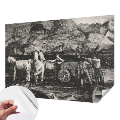 Fotobehang zelfklevend met een dorpsscène